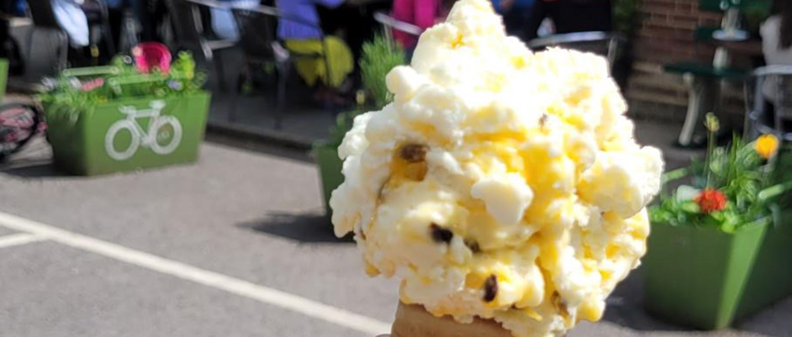 Ice cream outside Platform 1 Shawford